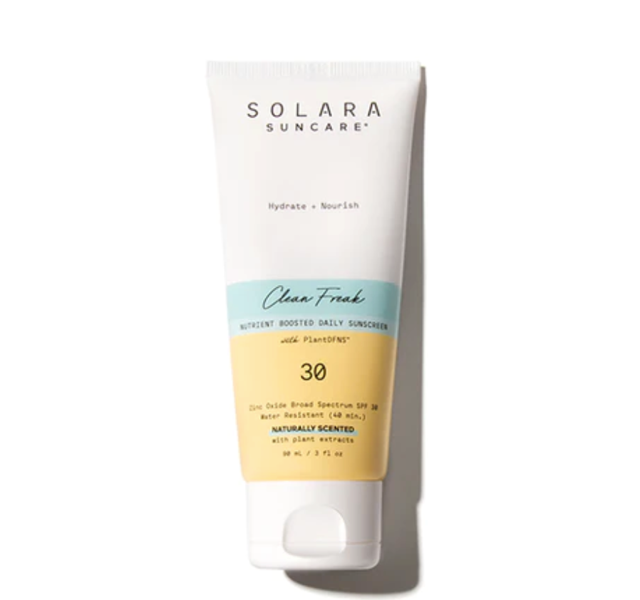 non-toxic sunscreen: Solara Suncare Clean Freak Nutrient Boosted Sunscreen