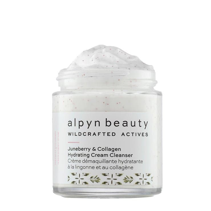 plant-based collagen Albyn Beauty's Juneberry & Collagen Hydrating Cream Cleans softens and exfoliates.