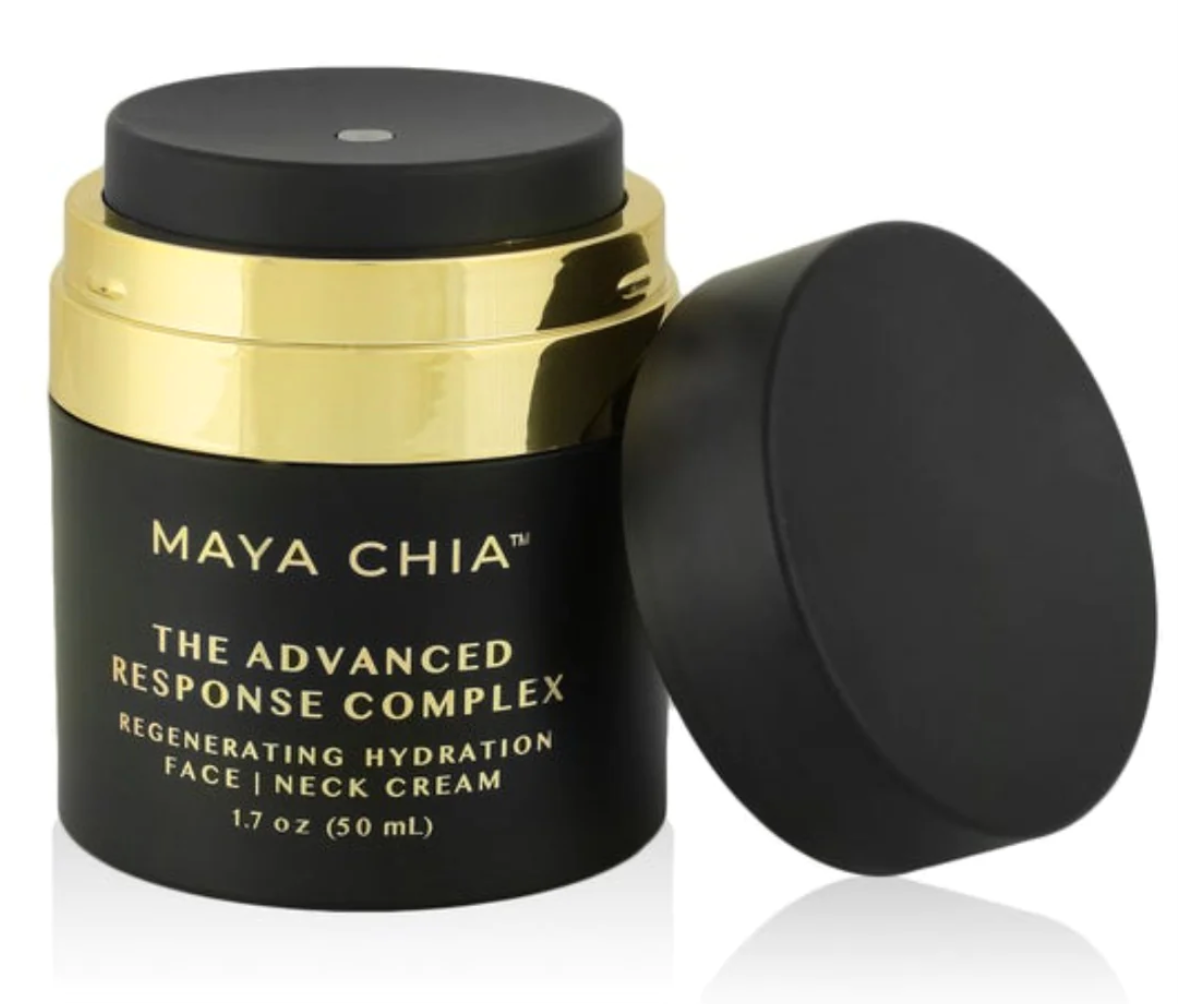 Advanced Response Complex Face and Neck Cream from Maya Chia, has antioxidants and peptides that moisturize and firm skin